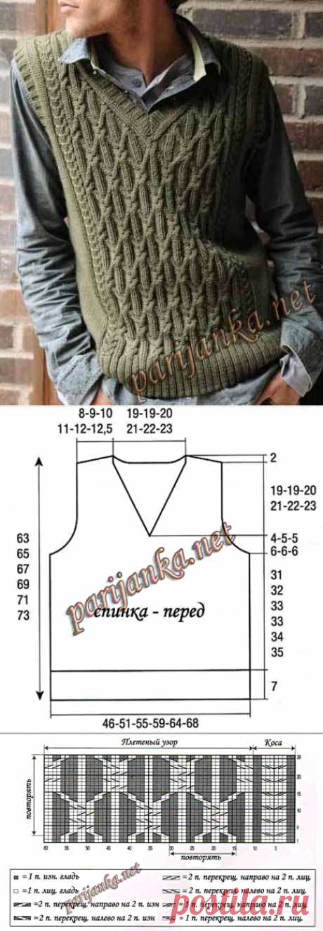 Очень красивая мужская безрукавка — Сделай сам, идеи для творчества - DIY Ideas