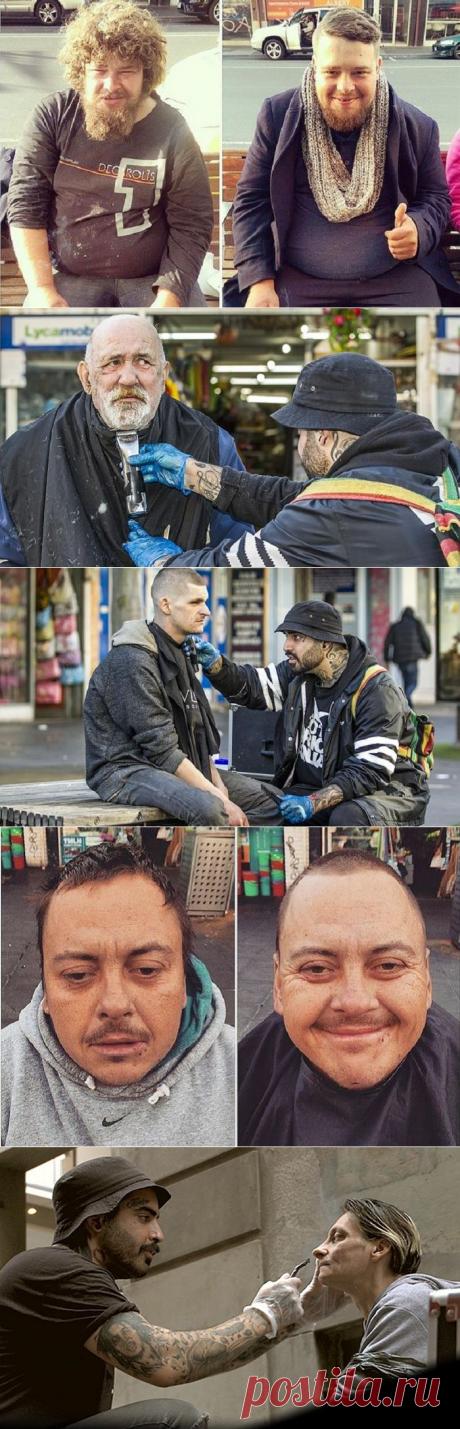 Парень бесплатно подстригает бездомных на улицах города  - дает надежду на новую жизнь | Мамам, женщинам, бабушкам и очень любознательным.