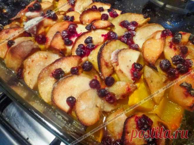 Десерт из тыквы, яблок и клюквы пошаговый рецепт с фото