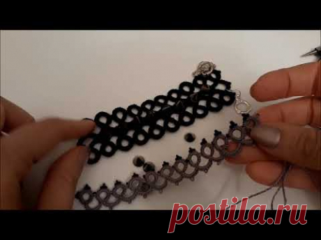 Мастер класс браслет фриволите. Фриволите иглой. Needle tatting bracelet. Occhi/ Frivolite