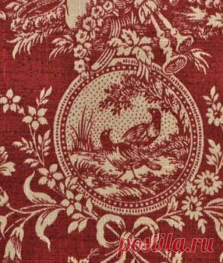 Waverly Country House Toile Red Fabric
