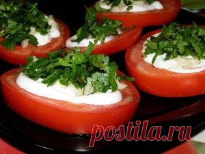 Вкусные закуски из помидоров.