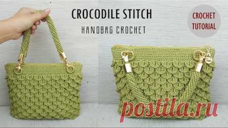 Tas Rajut Motif Crocodile || Crochet Handbag Tutorial