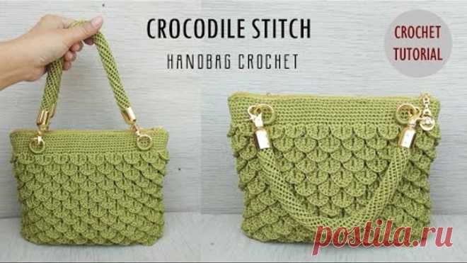 Tas Rajut Motif Crocodile || Crochet Handbag Tutorial