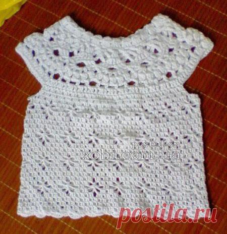 топ с круглой кокеткой для девочки