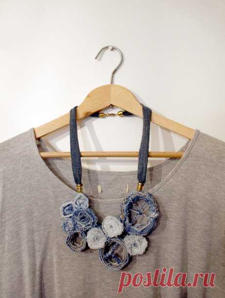 Denim and Brass Necklace | Flickr - Photo Sharing!