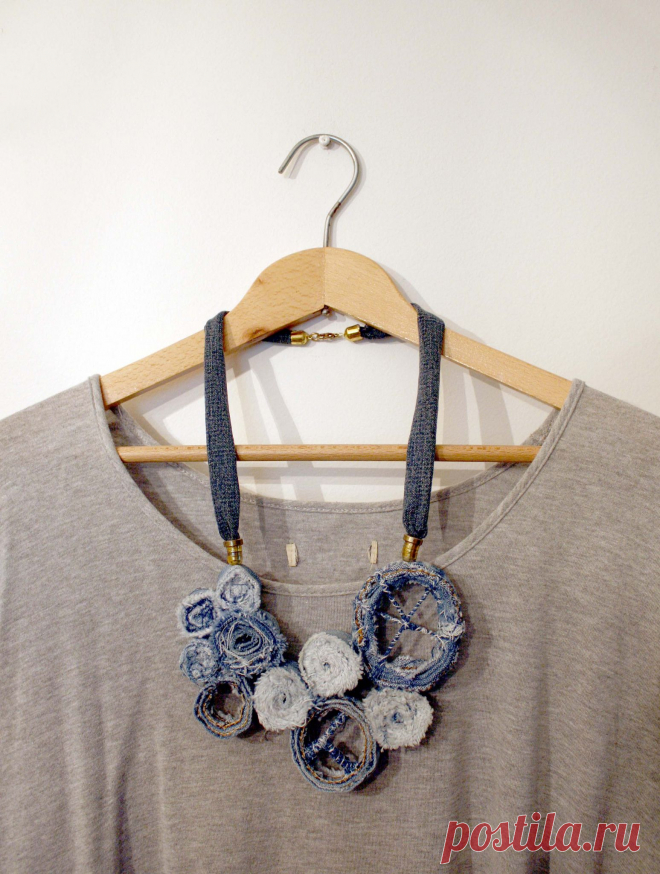 Denim and Brass Necklace | Flickr - Photo Sharing!
