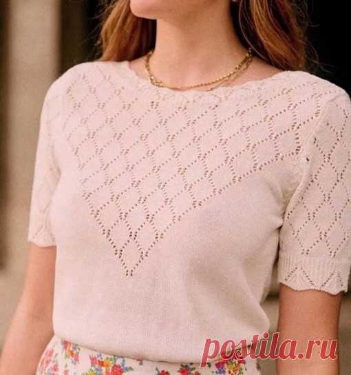 Ажурный узор для топа или пуловера