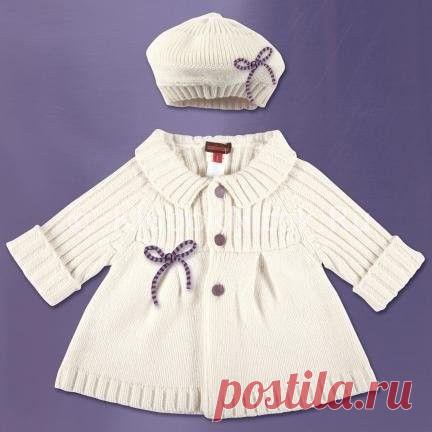 Белое пальто | Вязание для девочек | Вязание спицами и крючком. Схемы вязания.