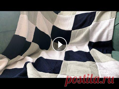 Простой детский плед спицами | Экспресс Мк#Плед спицами #вяжем плед спицами #вязание Вяжем квадраты спицами. Плед размером 1 м на 85 см . Детский плед получается прям очень мягким и красивым #вязание #описаниевязания #пледспицами #одея...