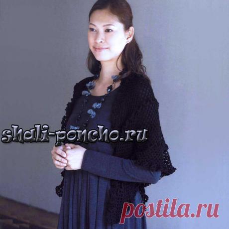 Шаль с объемными надвязами