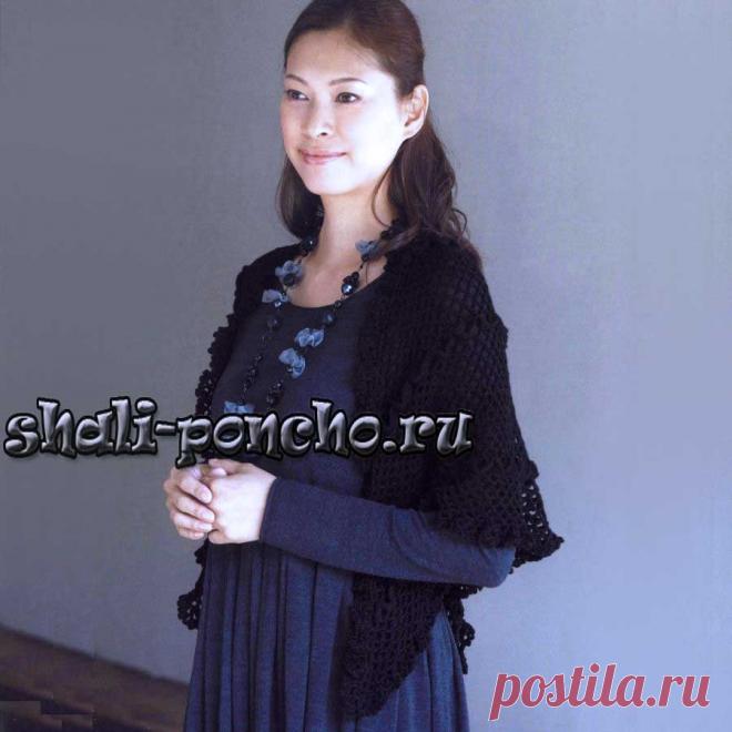 Шаль с объемными надвязами