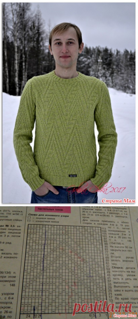 . Мужской джемпер спицами. - Вязание - Страна Мам
