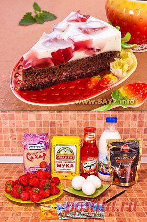 Шоколадный торт с молочно-клубничным желе | ДОМАШНИЙ ОЧАГ