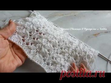 БРЕНДОВЫЙ УЗОР "ЛЮКС" - ШИКАРНЫЕ АЖУРНЫЕ ЛИСТОЧКИ СПИЦАМИ