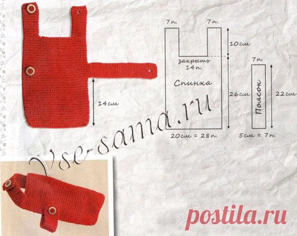Накидка на спинку собачки - Истинный франт. Описание, схема и выкройка