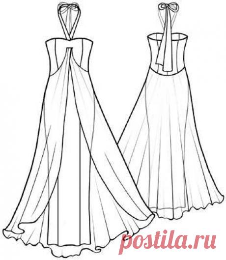 Выкройки на индивидуальные размеры
ПЛАТЬЕ СО ШЛЕЙФОМ