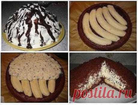 Торт "Норка крота"
Простой в приготовлении, очень вкусный и очень красивый торт. На разрезе выглядит как из дорогой кондитерской!
Ингредиенты для теста:
— Сгущёнка — 0,5 банки
— Сахар — 1 стакан
— Разрыхлитель — 1 пакетик (можно вместо разрыхлителя погасить ч.л. соды)
— Яйца — 2 шт.
— Какао — 4-5 ст.л.
— Сметана — 1 стакан
— Мука — 1,5 стакана
Ингредиенты для крема:
— Сливки (33-35% жирности) — 500 мл
— Сахарная пудра — по вкусу
— Бананы — 3 шт.
Приготовление: 
Смешиваем муку, разрыхлитель, с