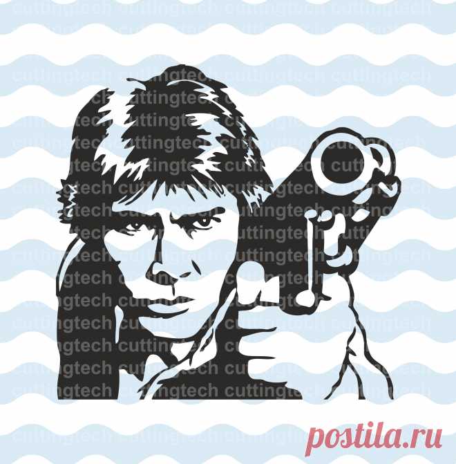 Han Solo con blaster SVG PNG archivos de corte para usar con