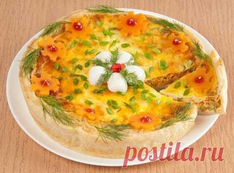 Открытый пирог с кабачками