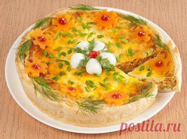 Открытый пирог с кабачками