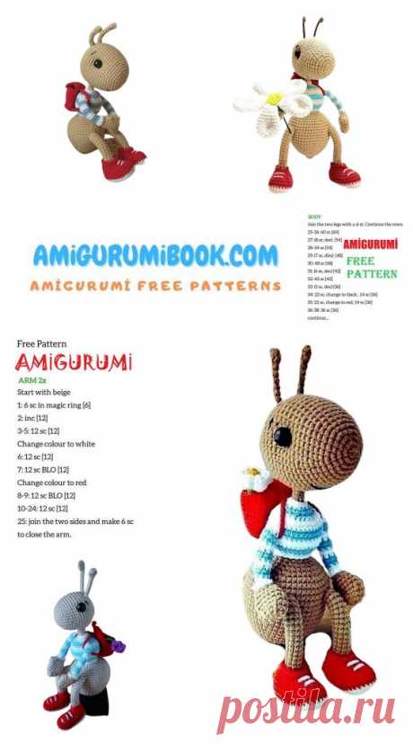 Cute Ant Amigurumi Free Pattern - Amigurumibook.com