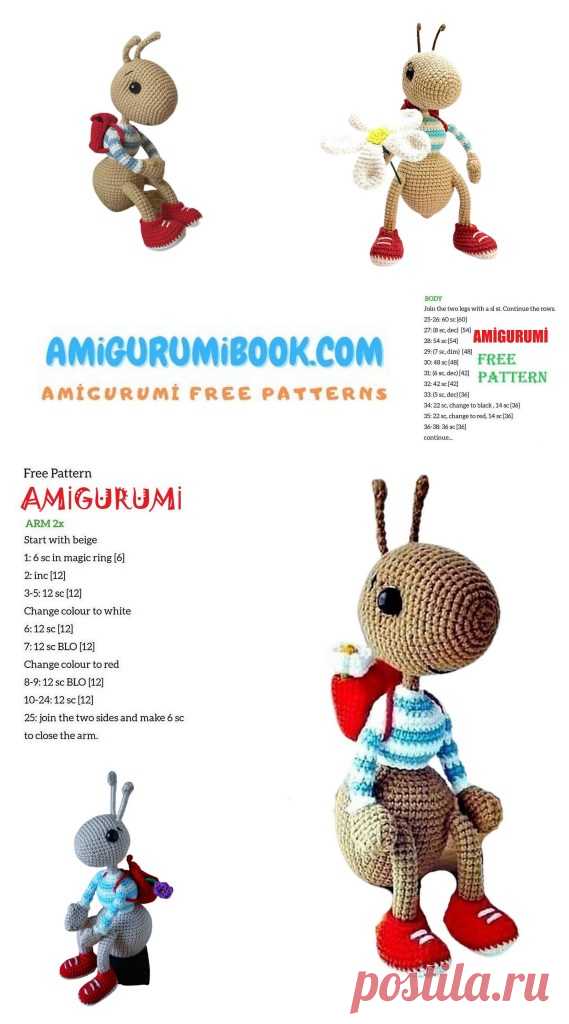 Cute Ant Amigurumi Free Pattern - Amigurumibook.com