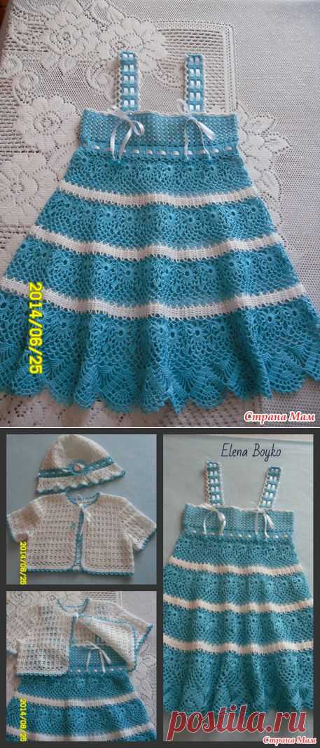 Сарафан для девочки "Бирюзовая прохлада" - Вязание - Страна Мам