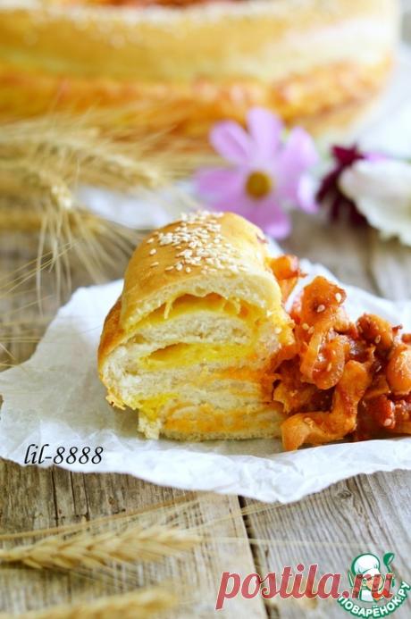 Пирог с сыром и курицей - кулинарный рецепт