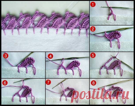 Кайма - очень красивая обвязка края изделия крючком