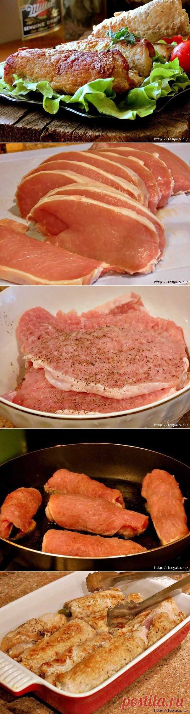 Вкусные огурчики в мясной «шубе»