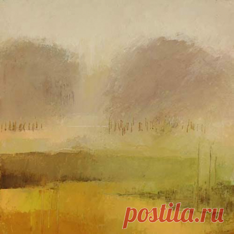 You stand back from this and you find that you have walked through the trees and to the edge of the horizon...the art of impressionism, to look and imagine the rest of the it yourself...  Irma Cerese - yellow abstract landscape