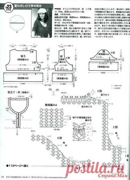 Голубая блузка с волнистой баской. - Все в ажуре... (вязание крючком) - Страна Мам
