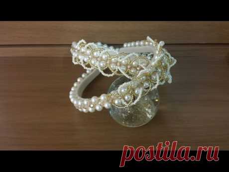 TIARA DE LUXO RENDADA (  com cristais )