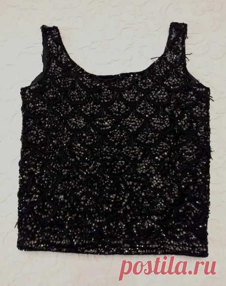 Beautiful Vintage Alexander’s Heavily Beaded Top Black Sequin Wool Formal Women | eBay