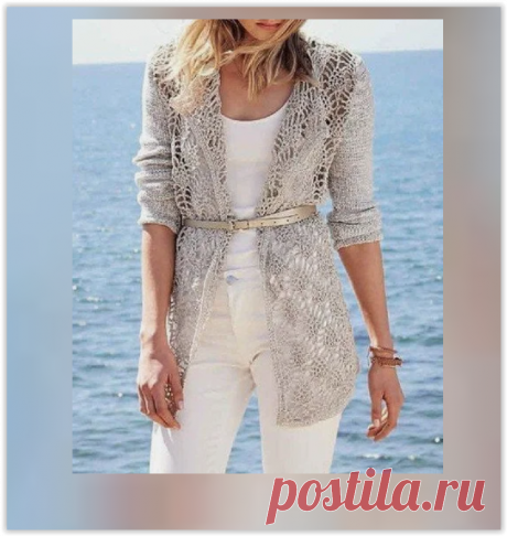 10 моделей красивых джемперов, кардиганов и жакетов комбинированной вязкой!