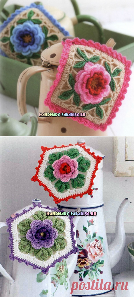 Самые красивые прихватки с розами крючком - Handmade-Paradise