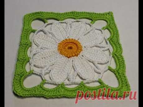 Daisy Granny Square Как связать крючком ромашку