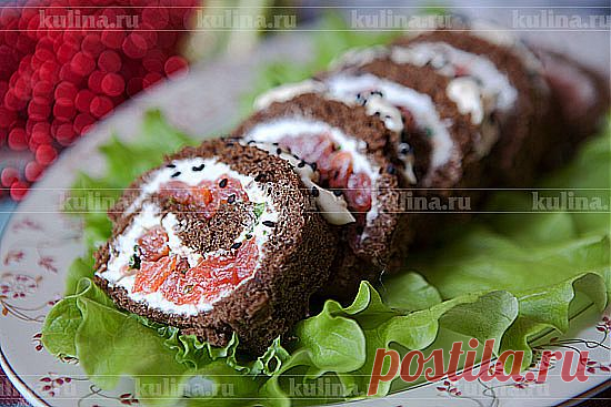 Хлебный рулет с сыром и форелью – рецепт приготовления с фото от Kulina.Ru