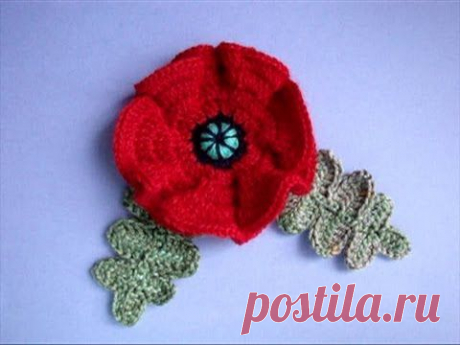 Как вязать мак Урок20 How to crochet poppy Cómo amapola crochet