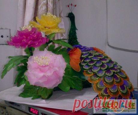 Павлин из старых капроновых колготок - Переделки, утилизация - Рукоделие - Каталог статей - Домашние хлопоты