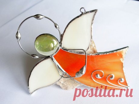 Ángel soleado Atrapasol de vidrieras Colgante naranja Ángel privado Regalo de bautismo Primera comunión Ángel de vidrio hecho a mano para el día de su madre - Etsy Chile