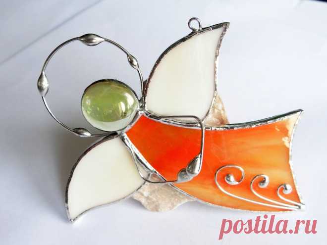 Ángel soleado Atrapasol de vidrieras Colgante naranja Ángel privado Regalo de bautismo Primera comunión Ángel de vidrio hecho a mano para el día de su madre - Etsy Chile