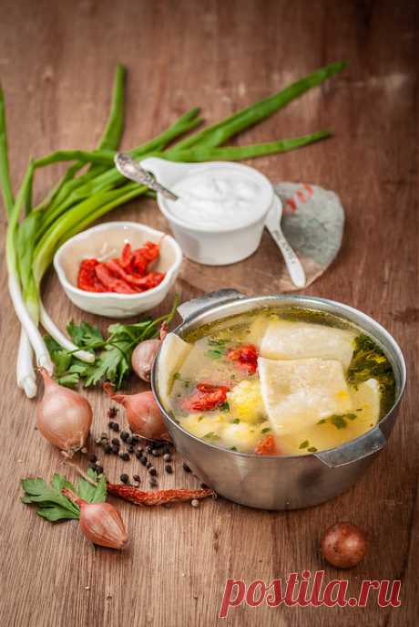 Суп с плоскими &quot;галушками&quot;