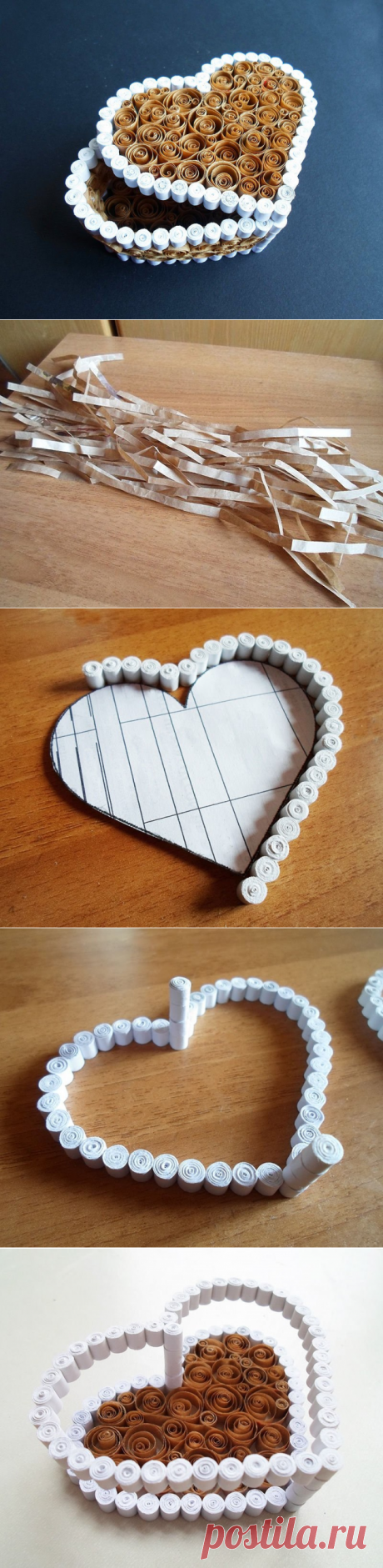 Коробка-сердце в технике квиллинг