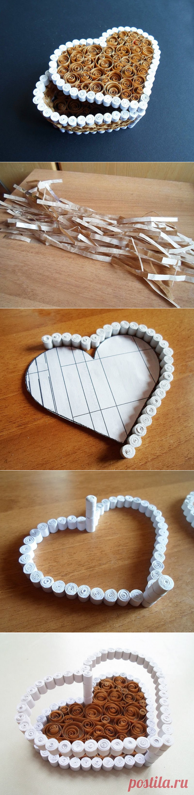 Коробка-сердце в технике квиллинг