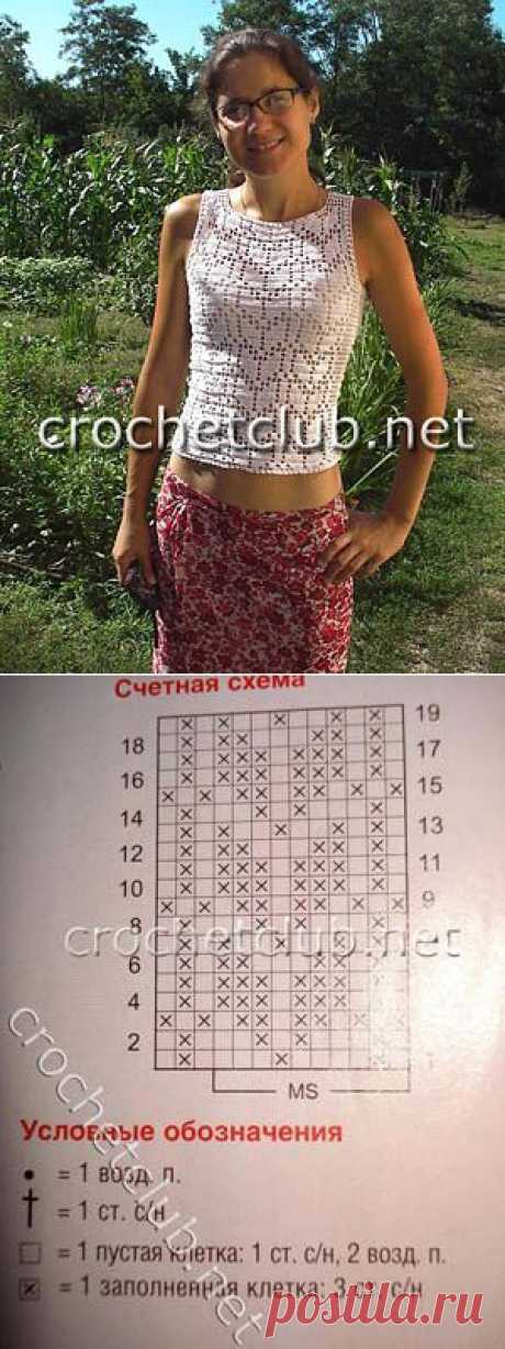 Маечка с листочками-косичками - Вязание Крючком. Блог Настика