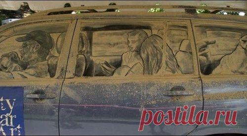 Рисунки на грязных автомобилях