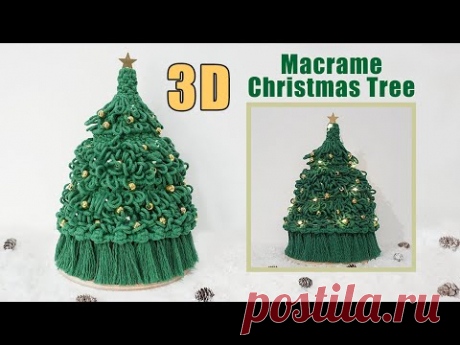 DIY Tutorial ☆ How To Make 3D Macrame Christmas Tree ? (Árbol de Navidad) - YouTube