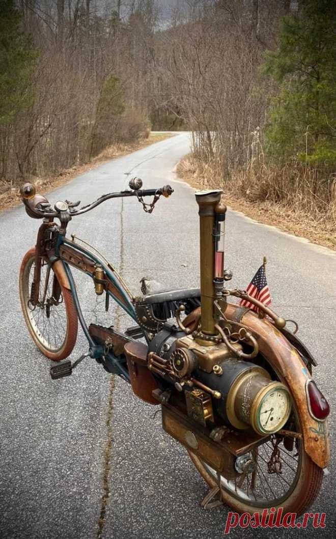Стимпанк. Паровой велосипед, созданный Марком Аллардом.